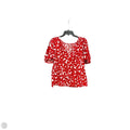 Top Short Sleeve By Loft In Red & White, Size: M