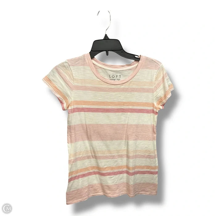 Top Short Sleeve By Loft In Striped Pattern, Size: Xs