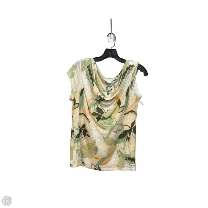 Top Short Sleeve By Nicole Miller In Floral Print, Size: M