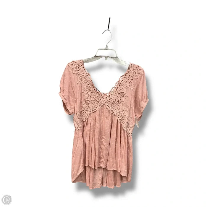 Top Short Sleeve By Oddi In Pink, Size: S
