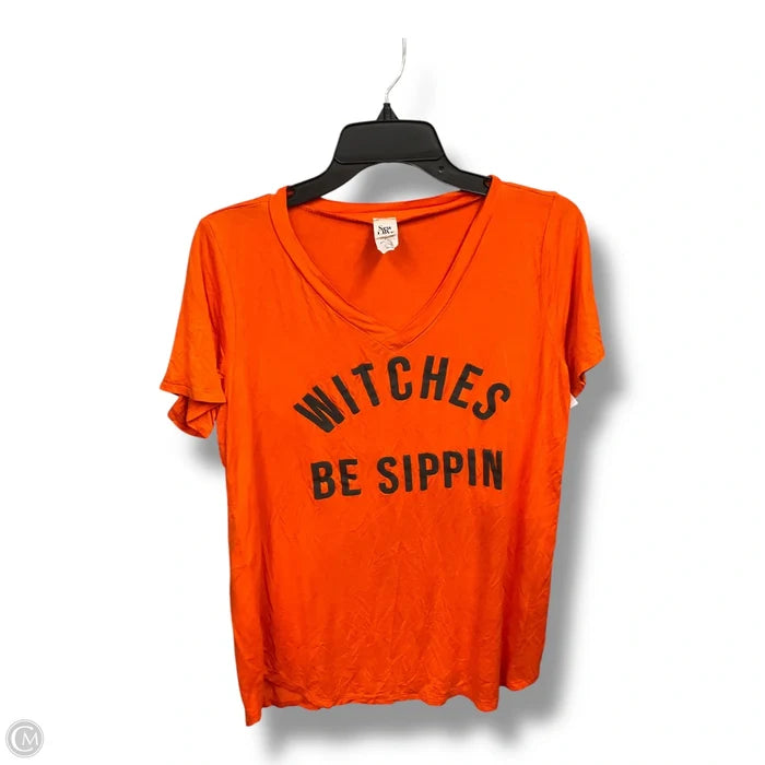 Top Short Sleeve By Sew In Love In Orange, Size: S