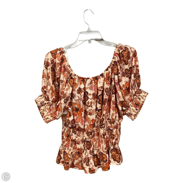 Top Short Sleeve By Sienna Sky In Floral Print, Size: Xl