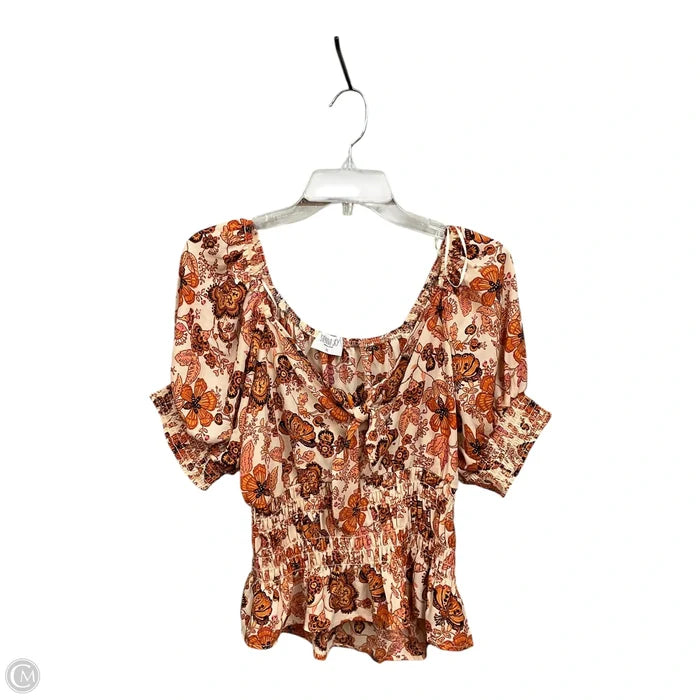 Top Short Sleeve By Sienna Sky In Floral Print, Size: Xl