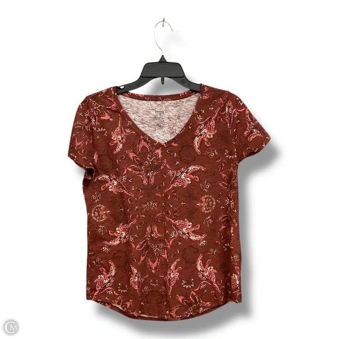 Top Short Sleeve By Sonoma In Brown, Size: M
