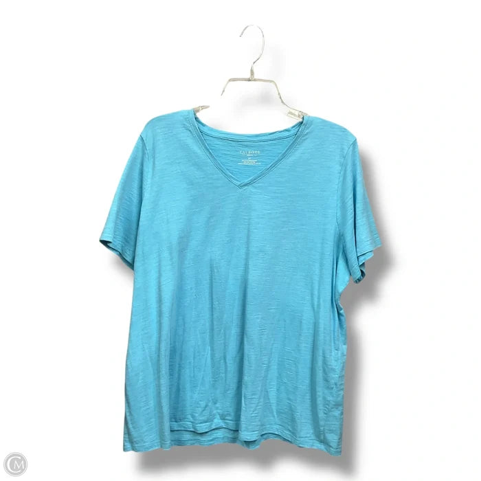 Top Short Sleeve By Talbots In Blue, Size: 2x