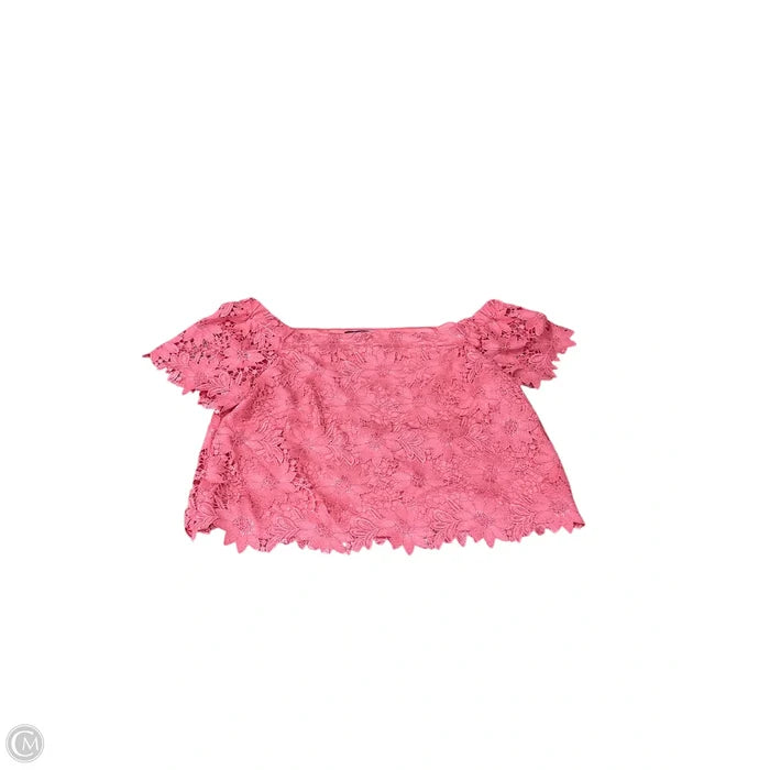 Top Short Sleeve By White House Black Market In Pink, Size: L