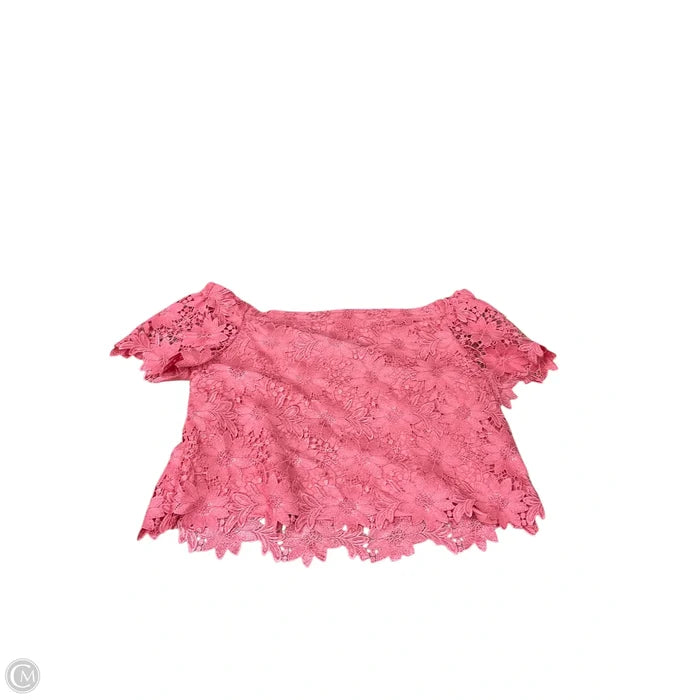 Top Short Sleeve By White House Black Market In Pink, Size: L