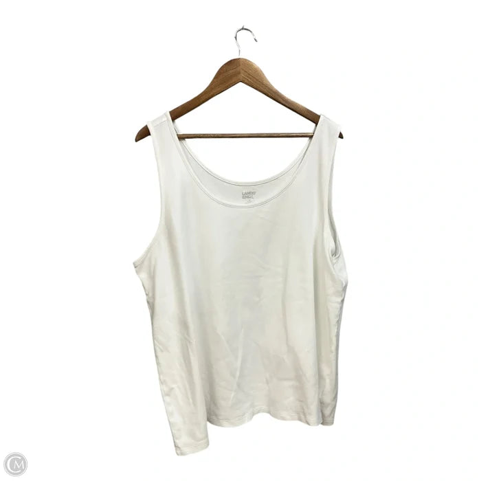 Top Sleeveless Basic By Lands End In White, Size: 2x