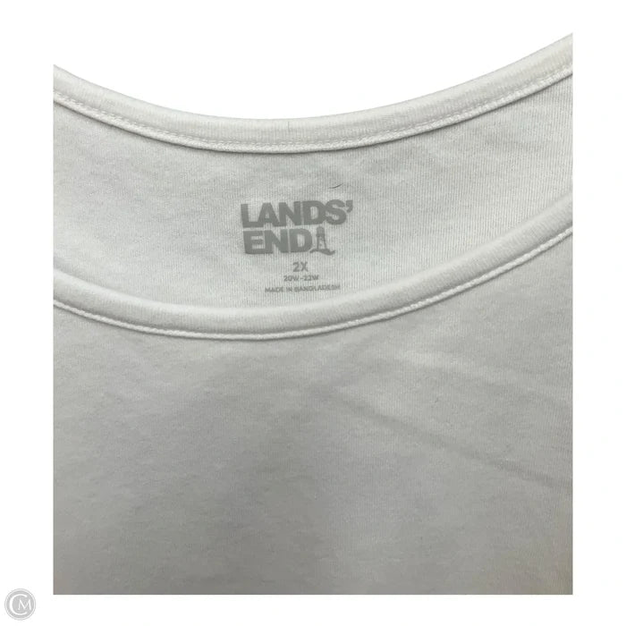 Top Sleeveless Basic By Lands End In White, Size: 2x