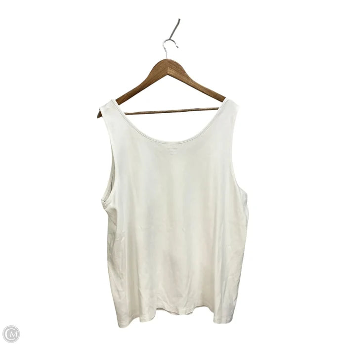 Top Sleeveless Basic By Lands End In White, Size: 2x