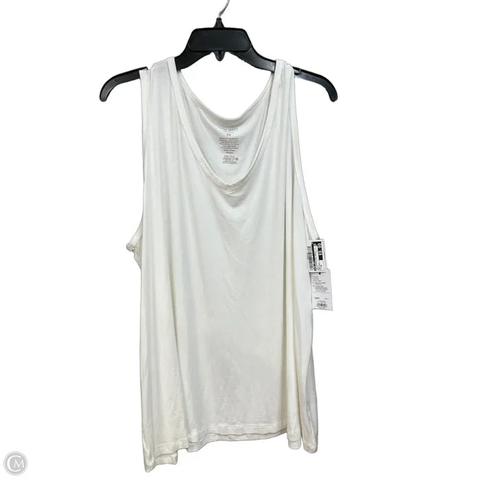 Top Sleeveless Basic By Nine West In White, Size: 2x