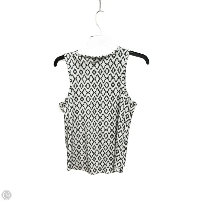 Top Sleeveless By Banana Republic In Black & White, Size: S