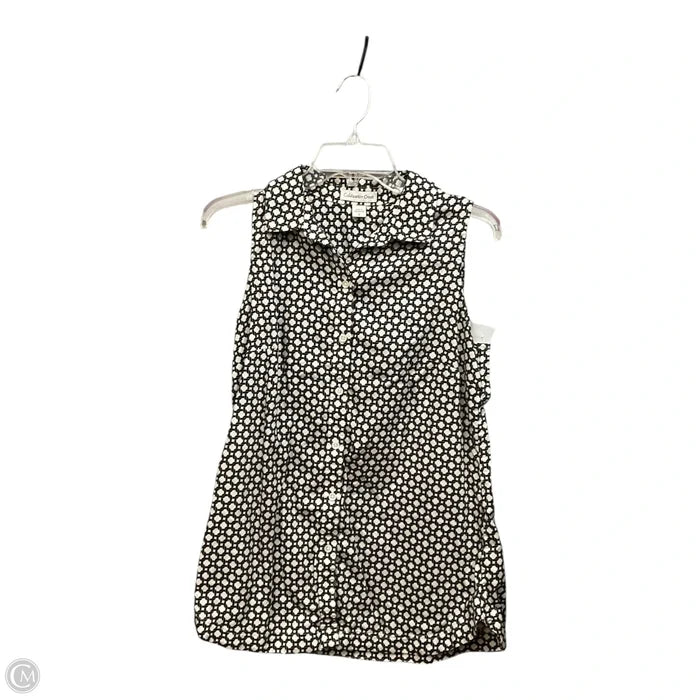 Top Sleeveless By Coldwater Creek In Black & White, Size: S