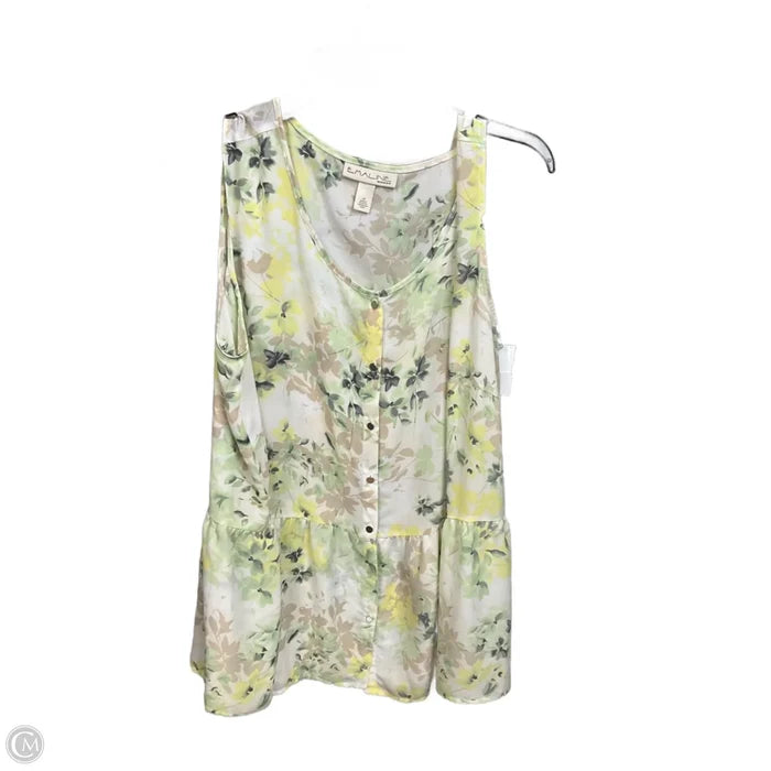Top Sleeveless By Emaline In Floral Print, Size: 1x