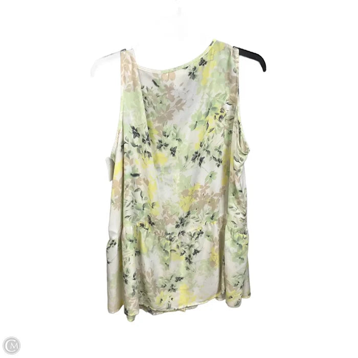 Top Sleeveless By Emaline In Floral Print, Size: 1x