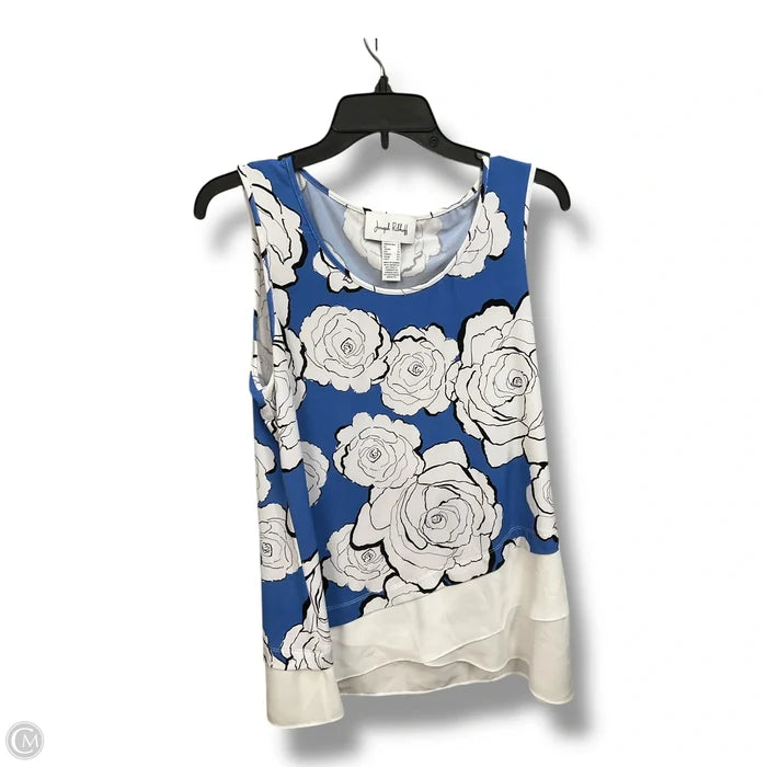 Top Sleeveless By Joseph Ribkoff In Blue & White, Size: M
