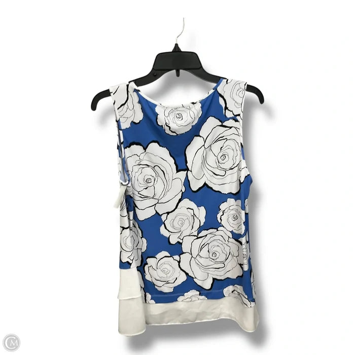 Top Sleeveless By Joseph Ribkoff In Blue & White, Size: M