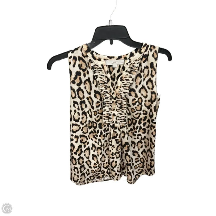 Top Sleeveless By Loft In Animal Print, Size: Sp