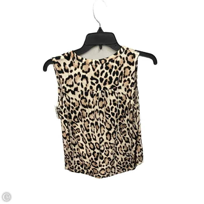 Top Sleeveless By Loft In Animal Print, Size: Sp