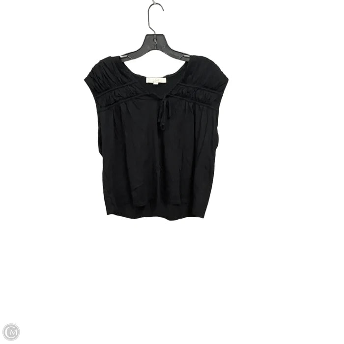Top Sleeveless By Loft In Black, Size: L