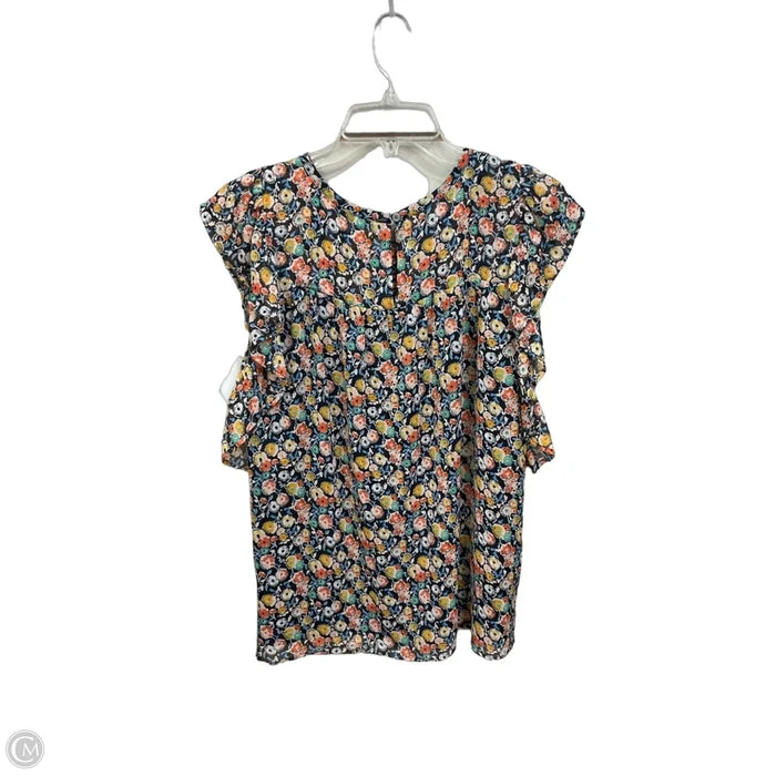 Top Sleeveless By Loft In Floral Print, Size: L