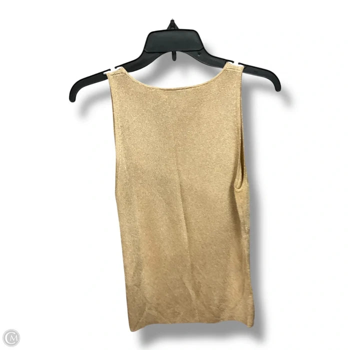 Top Sleeveless By Loft In Gold, Size: L