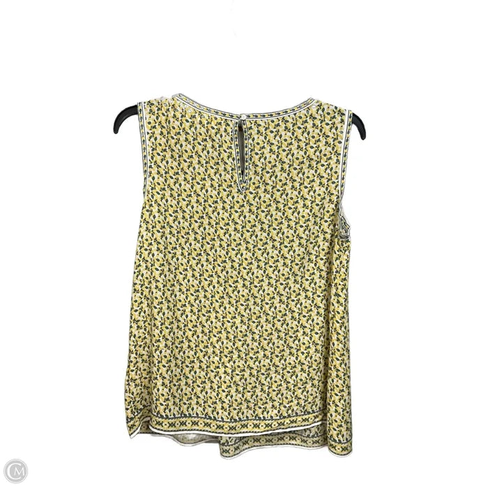 Top Sleeveless By Max Studio In Green & Yellow, Size: S