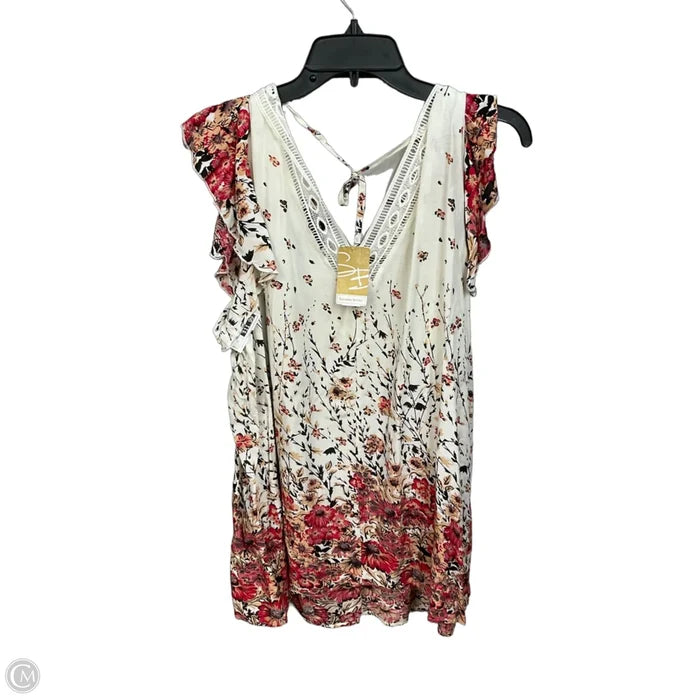 Top Sleeveless By Suzanne Betro In Floral Print, Size: 3x