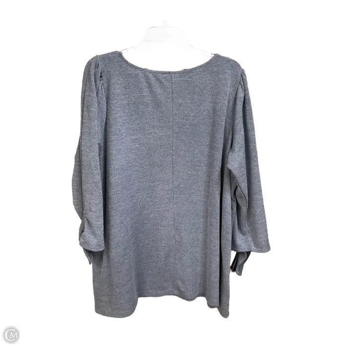 Tunic 3/4 Sleeve By Max Studio In Blue, Size: 2x