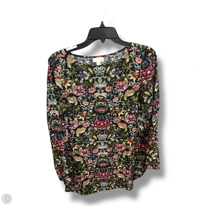 Tunic Long Sleeve By J. Jill In Floral Print, Size: Xs