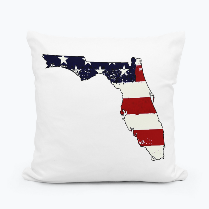 USA Flag State Florida Pillow