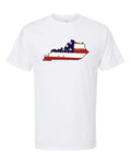 USA Flag State Kentucky on White Short Sleeve