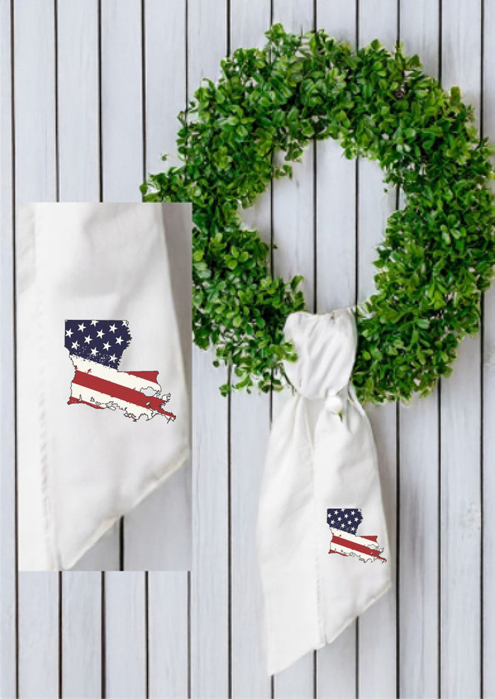 USA Flag State Louisiana Wreath Sash