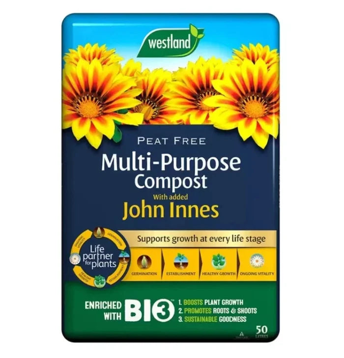 Westland John Innes Peat-Free Multi-Purpose Compost, 50 litre bag, front of pack
