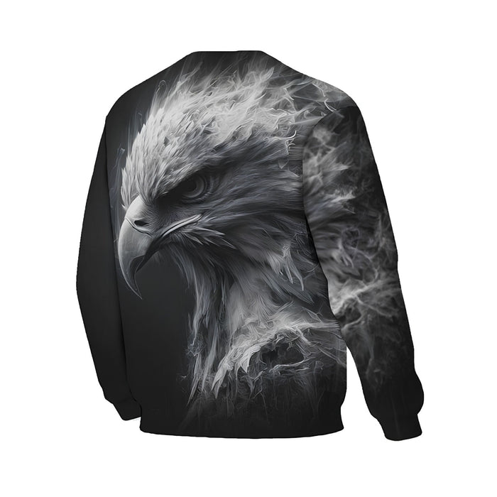 White Eagle Print Sweatshirt - Unisex Fleece Crewneck