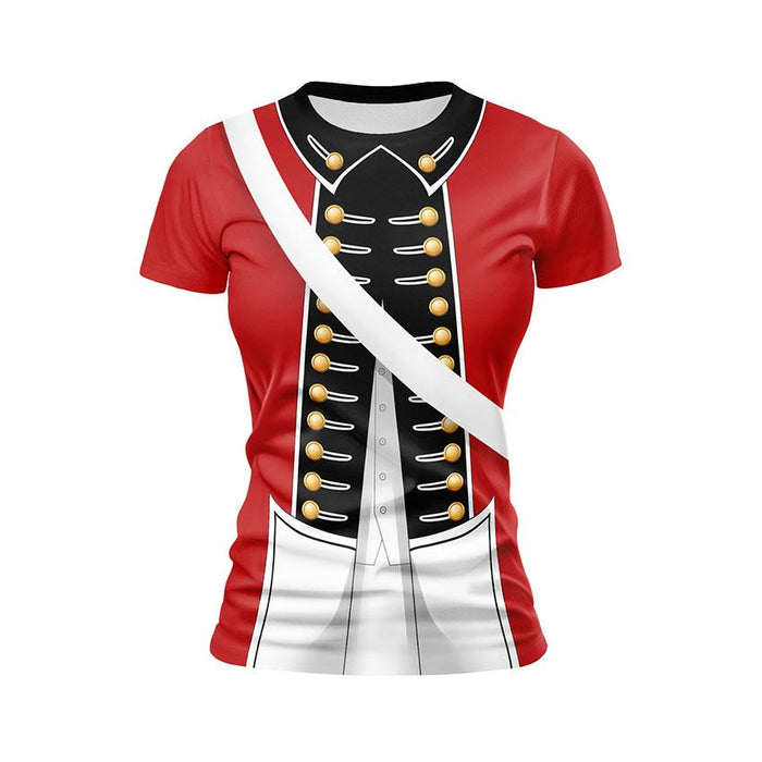 Women's British Redcoat Uniform Sport T-Shirt – 18th Century Soldier Print Gym Tee