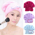 Women's Hair Drying Hat Spa Towel Turban Cap Cute Bowknot Soft Coral Velvet Micro-fiber  7JUM - 64 Corp