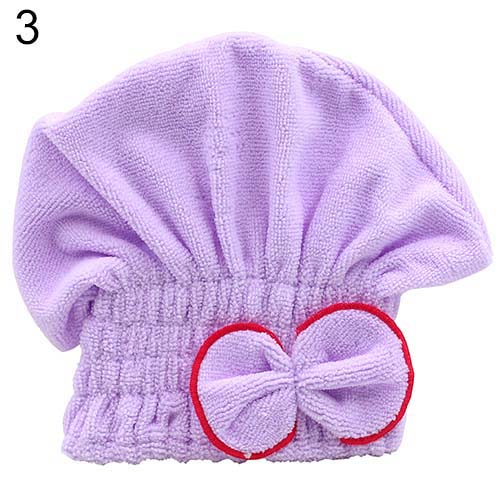 Women's Hair Drying Hat Spa Towel Turban Cap Cute Bowknot Soft Coral Velvet Micro-fiber  7JUM - 64 Corp