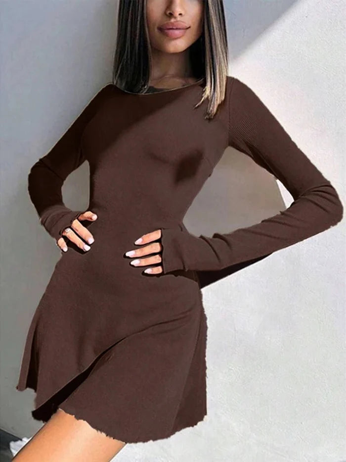 Women's Sexy Club Long Sleeve Mini Bodycon Dress Suitable For Nightclub, Family Party, Vacation, Leisure - Chrissy's Eye