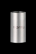 Silver metallic cannabis pipe with "ROFFU" logo.